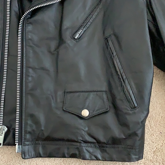 Men’s Leather Biker Jacket - Picture 7 of 12